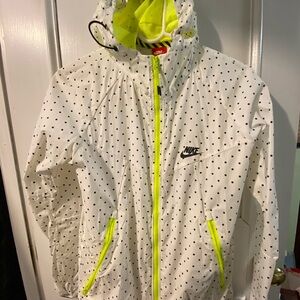 Nike White Polka Dot active Jacket with Neon Accents